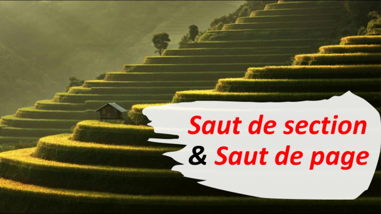 Saut de section et saut de page: Comment ça marche?