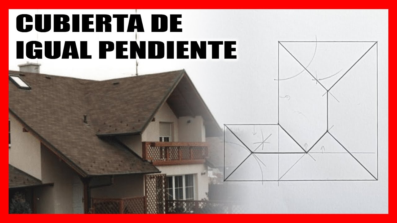 🎁​​​​ Ejercicios de cubiertas de igual pendiente ​01 💪​​​ Sistema de planos acotados dibujo técnico