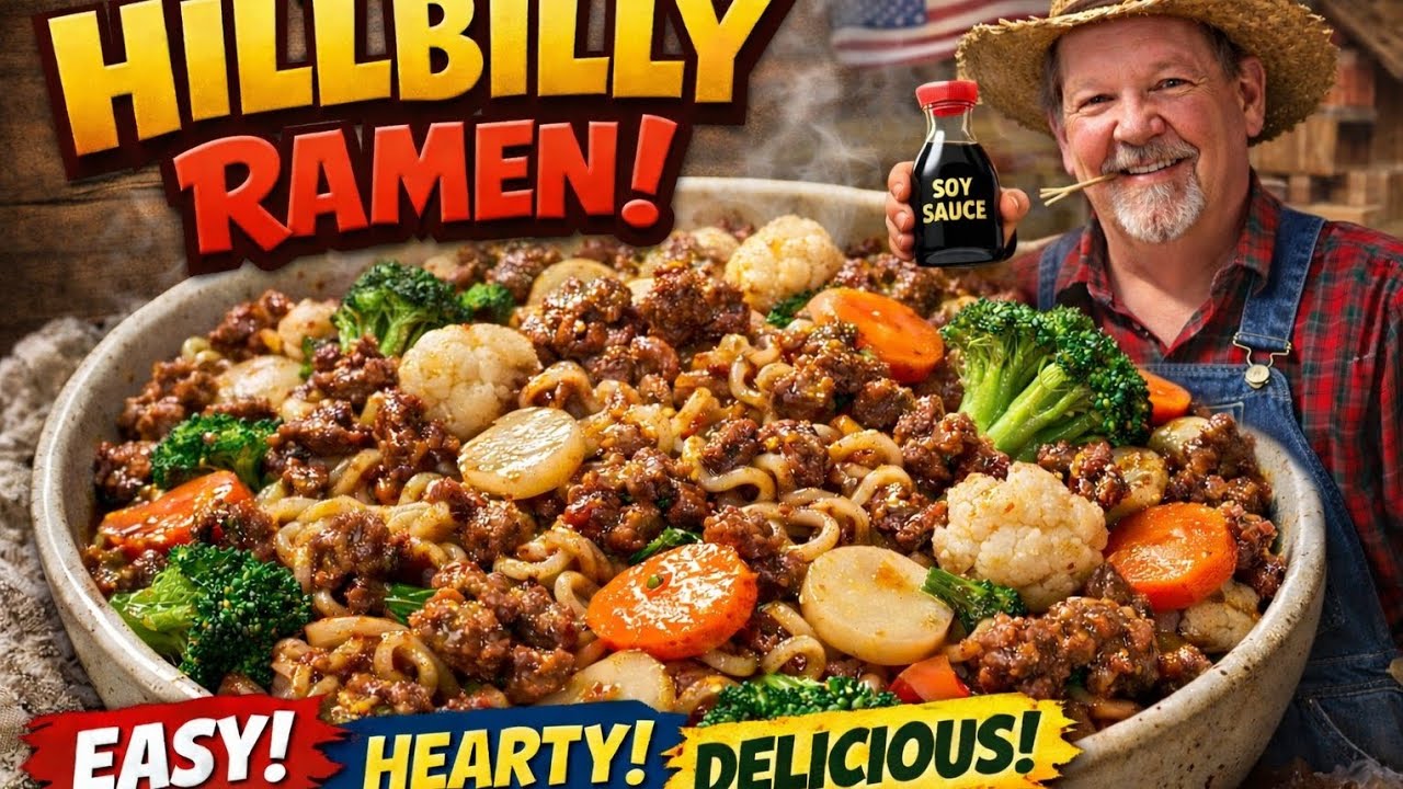 Hillbilly Ramen | Ground Beef Ramen with Veggies (Easy One-Pan Supper)