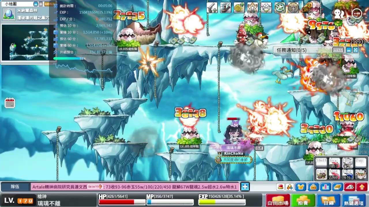 【楓之谷Artale】lv.170 蛋龍 懶人流 4600表，300w經驗！(章魚/冰火/迅雷/海鷗)