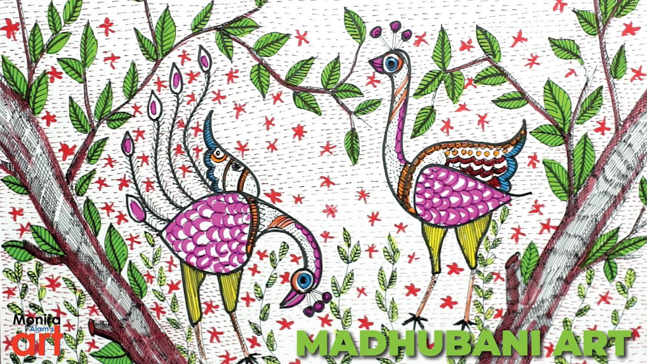 How to Madhubani Art | Indian folk art I Monira Alam's Art