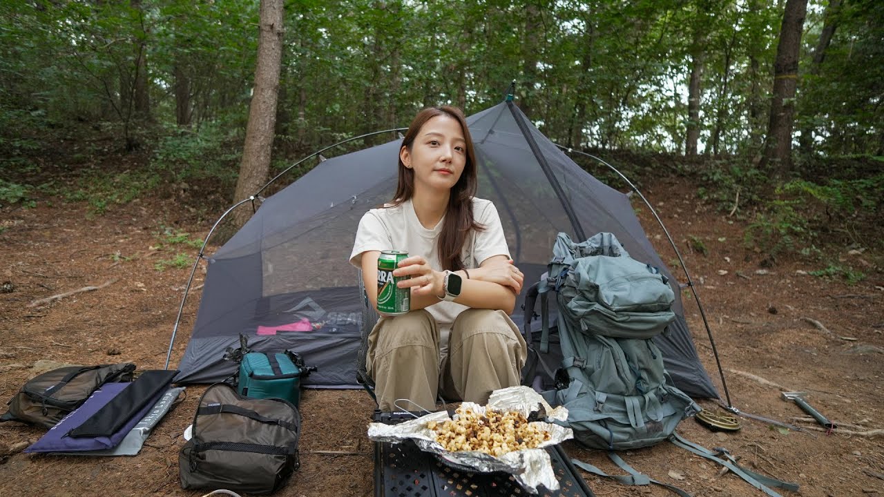 백패킹 처음이라면 여기서 시작하세요 I 비오는데 텐트 천장에서 물 샘 | 새우 버터구이와 키조개 치즈 구이 | 화성 산들래야영장