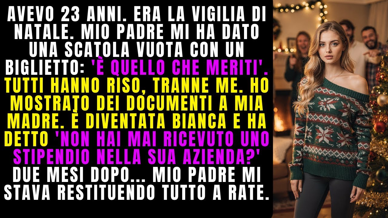 A Natale, mio padre mi ha dato una scatola vuota. Dentro un biglietto: 'È quello che meriti'...