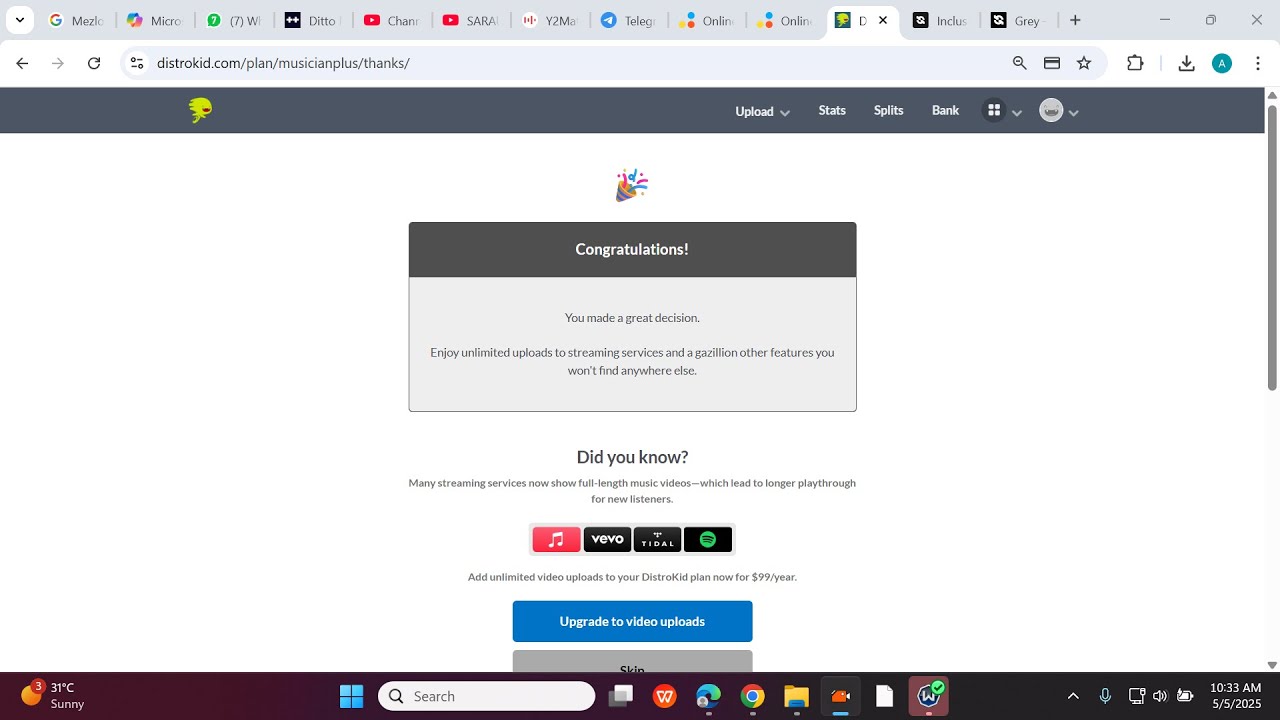 Creating and Paying for Distrokid Musician Plus plan cost $44.99 Dollars for an artist from Ghana
