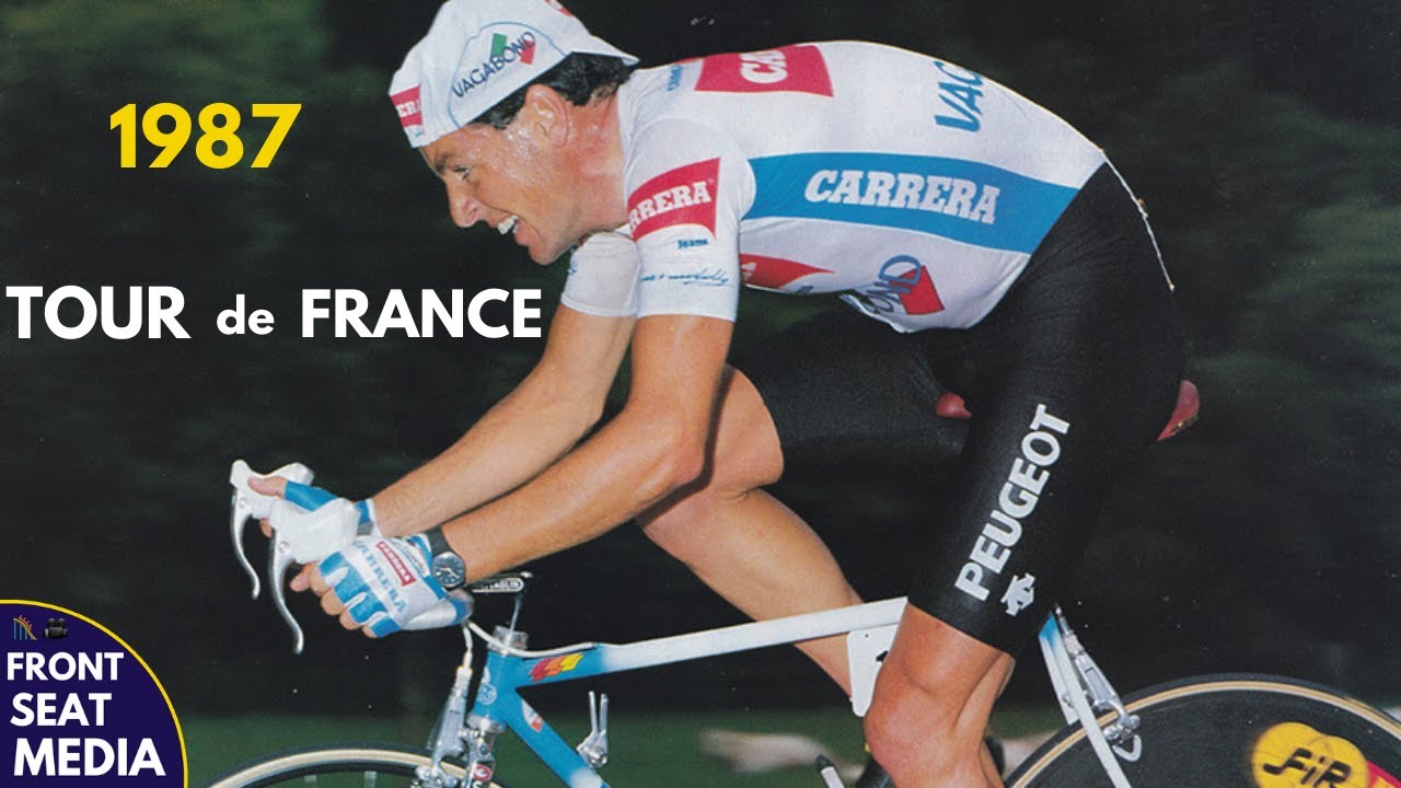 Cycling Tour de France 1987 -- Roche vs Mottet in 55 Mile Futuroscope Time Trial -- Part 3 of 12