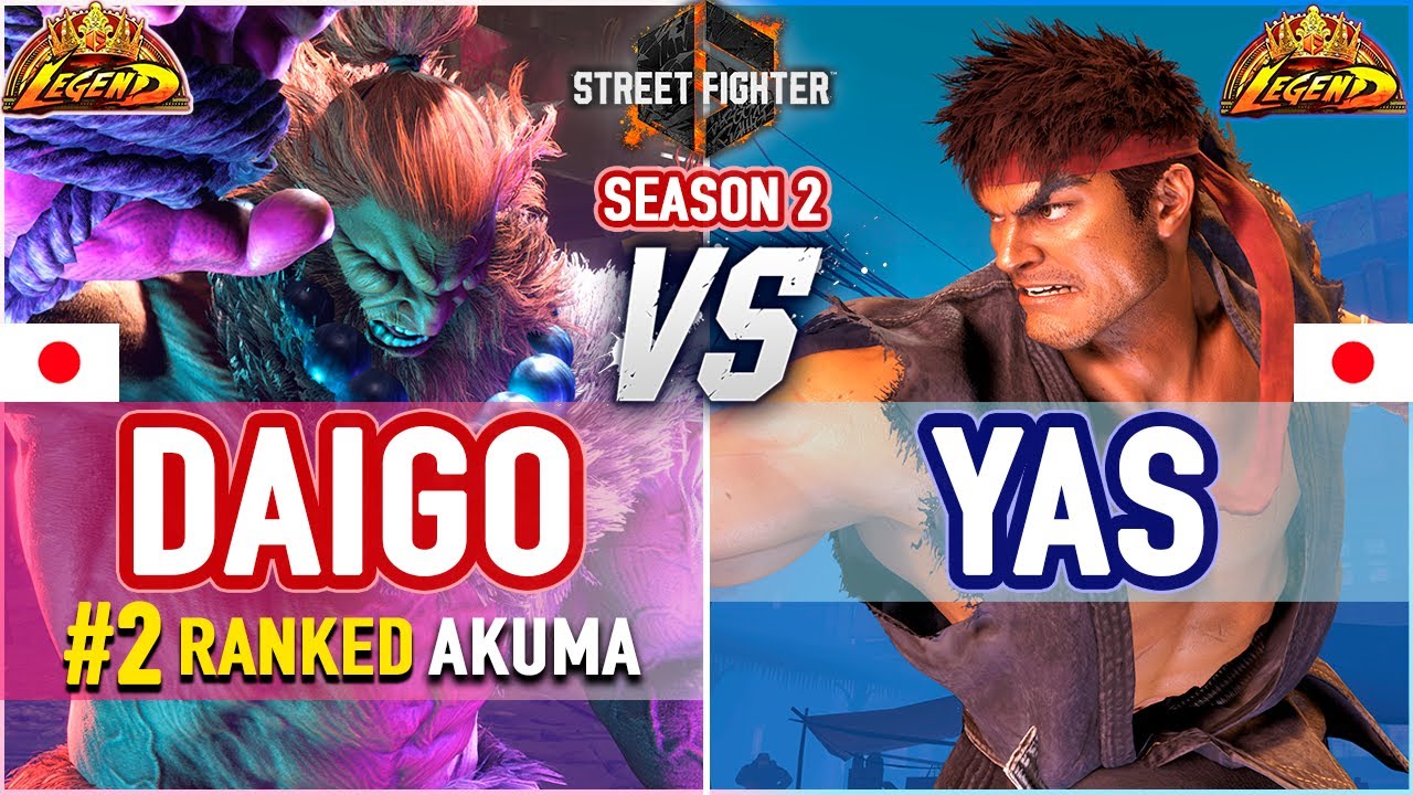 SF6 🔥 Daigo (#2 Ranked Akuma) vs YAS (Ryu) 🔥 SF6 High Level Gameplay