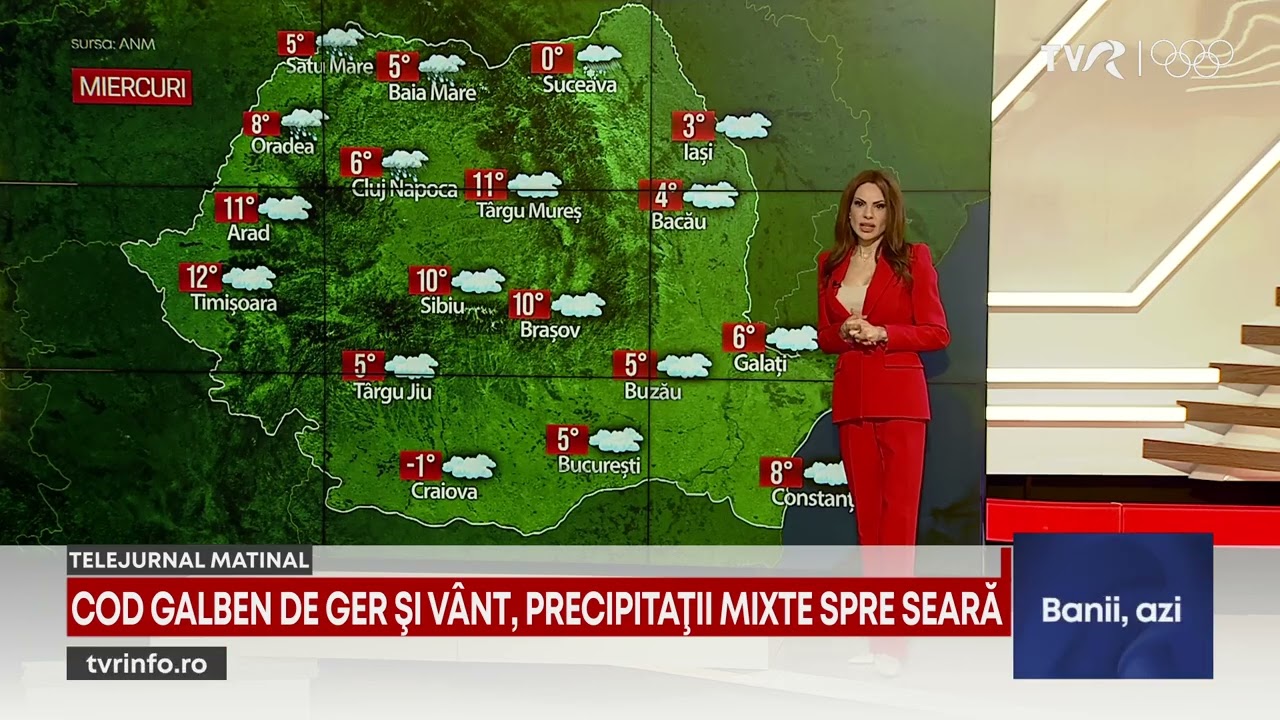 Cod galben de v&acirc;nt și viscol la munte. Vremea dă semne de &icirc;mbl&acirc;nzire &icirc;n regiunile intracarpatice
