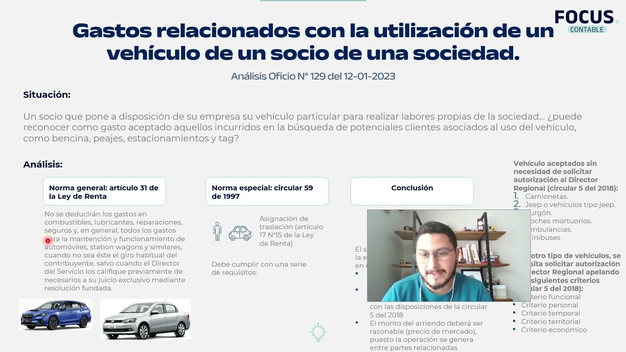 Gastos por el uso de un vehículo personal del socio en la empresa - 2023