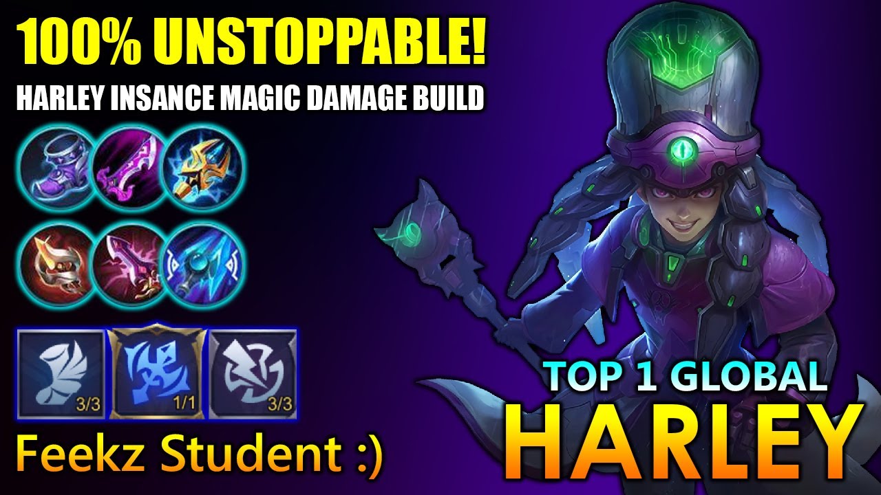 100% Unstoppable! Harley Insane Magic Damage Build - Top 1 Global Harley By Feekz Student :) ~ MLBB