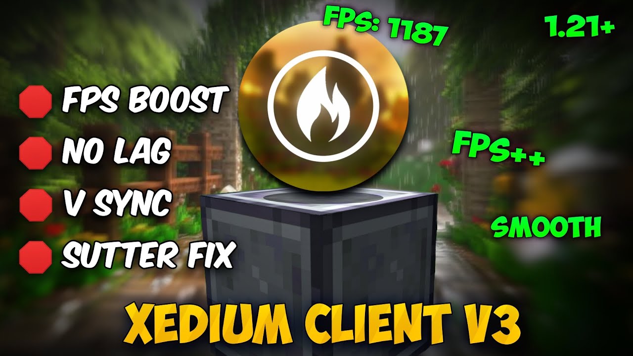 Xedium Client V3 For MCPE 1.21+ | [FPS BOOST]