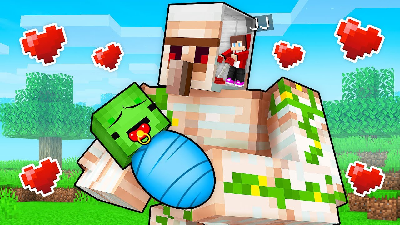 JJ Control Golem MIND to ADOPT Mikey in Minecraft (Maizen)