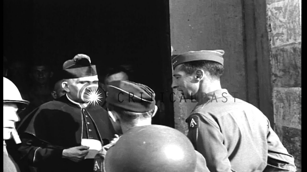General Mark W Clark receives a jewel as a token of gratitude during World War II...HD Stock Footage