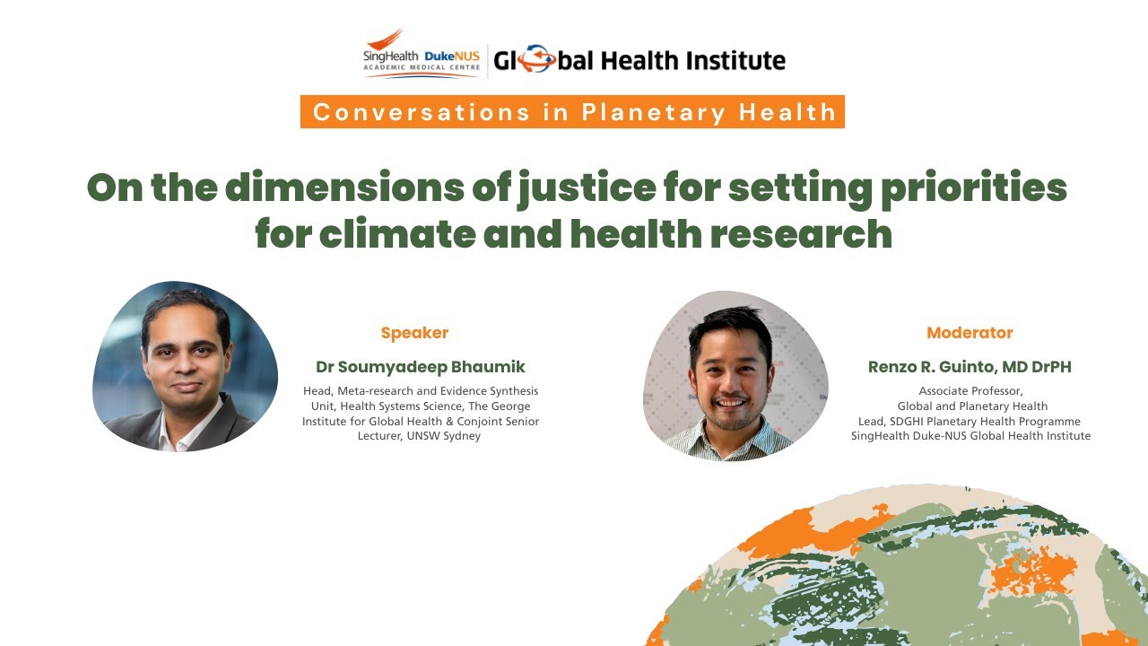 On the dimensions of justice for setting priorities for climate and health research