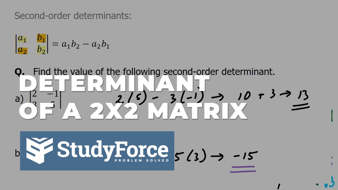 📚 How to find the determinant of a 2×2 matrix (fast way)