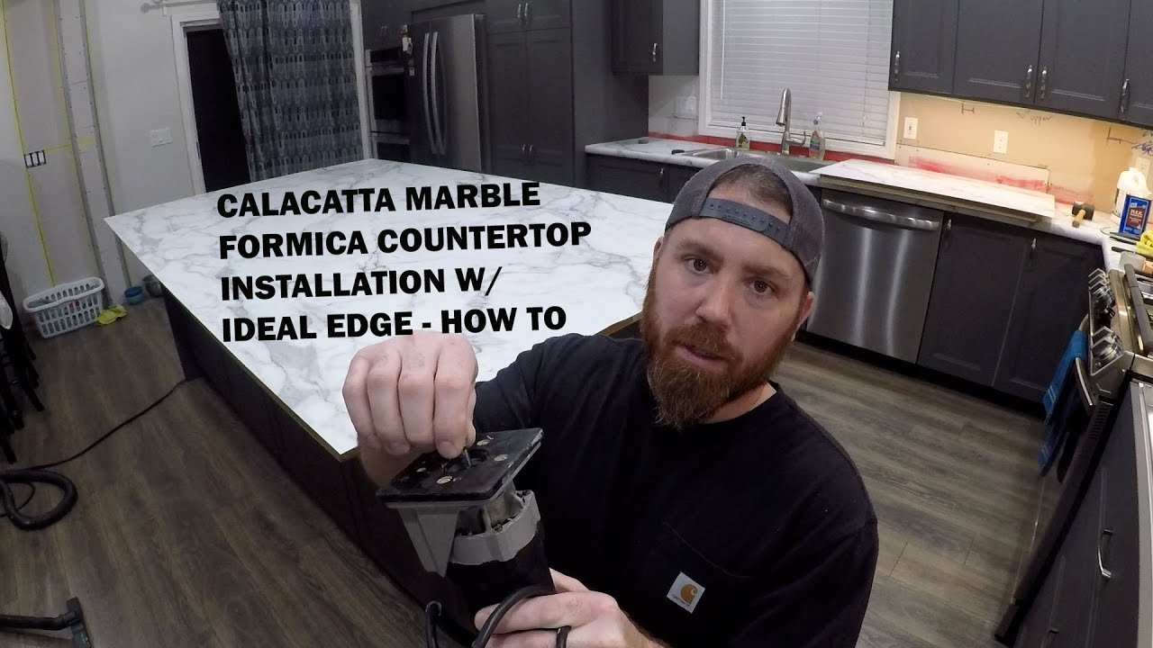 How to Formica Countertop Installation and Ideal Edge Installation.  Calacatta Marble - Satin Touch