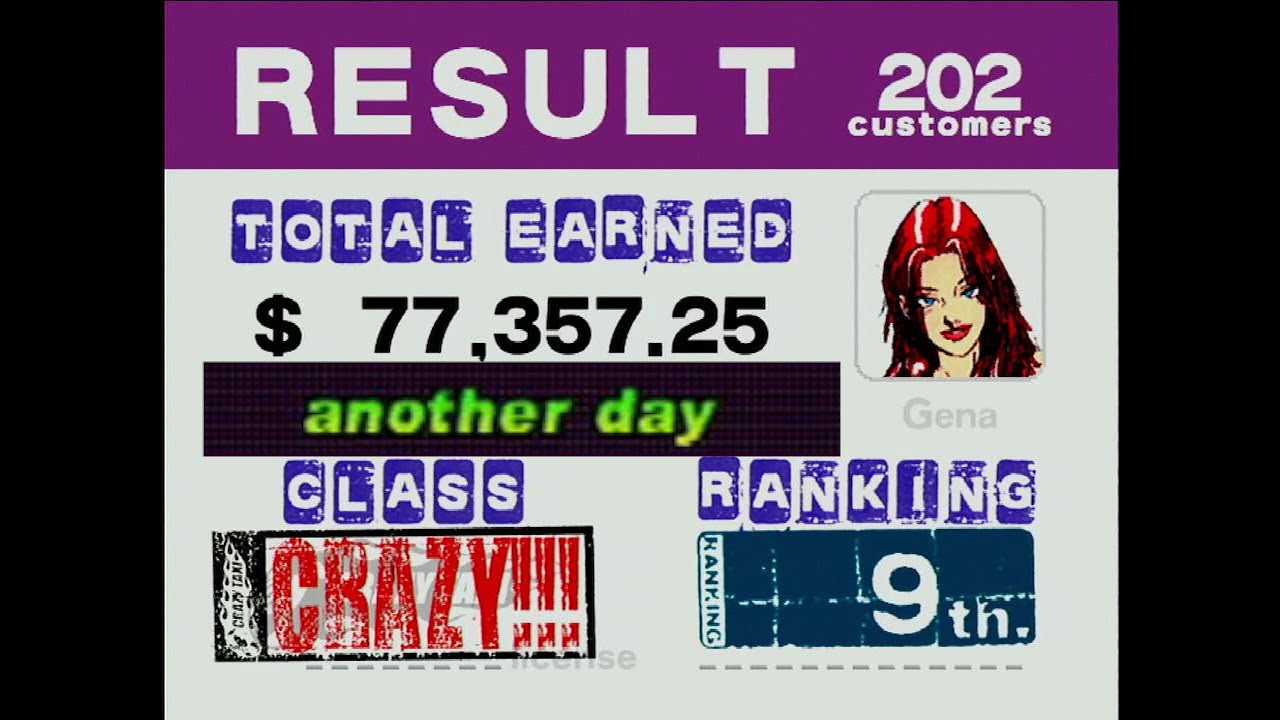 Crazy Taxi -  Another Day - 202 customers (probably all customers?)