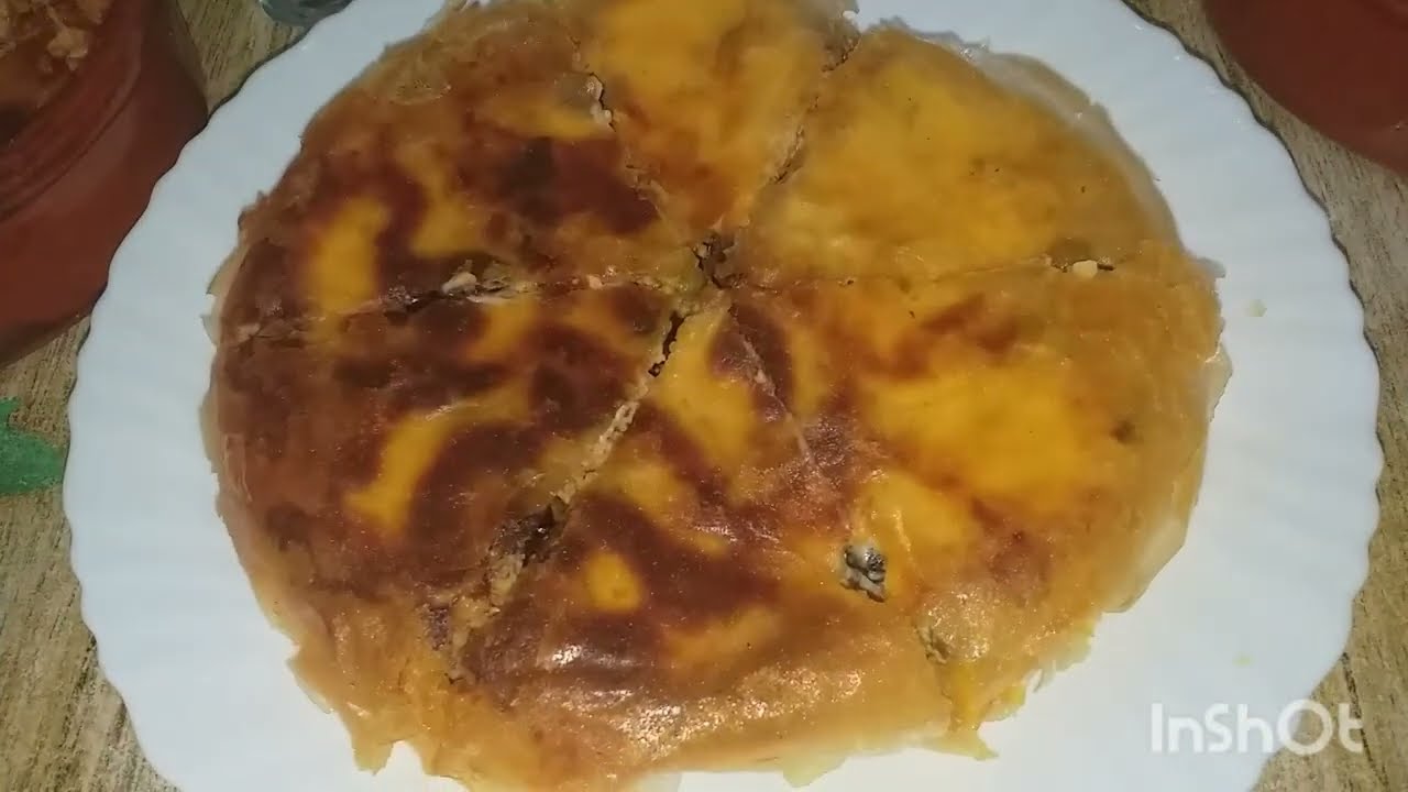 فطيرة البوراك في المقلة 😍غراتان بطاطا والدجاج مشمخ وبنين🧀