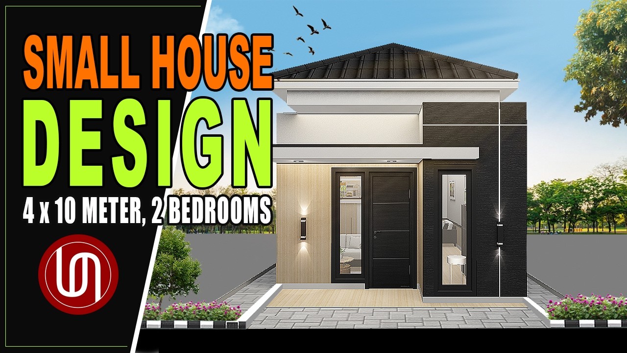 Small house 4x10 meter with 2 bedrooms, minimalist house 4x10 meter, desain rumah 4x10 meter
