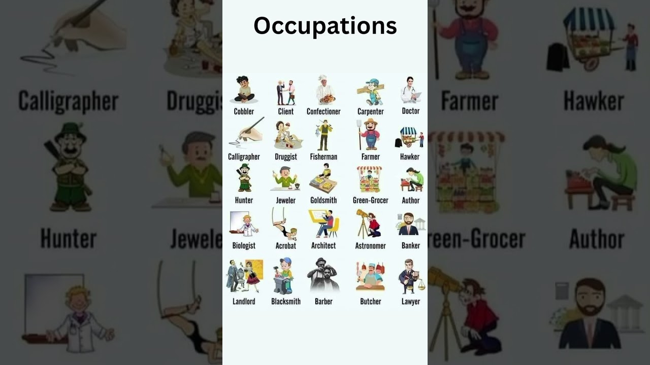 Occupations | Occupation names in English | Occupation vocabulary #english #grammar