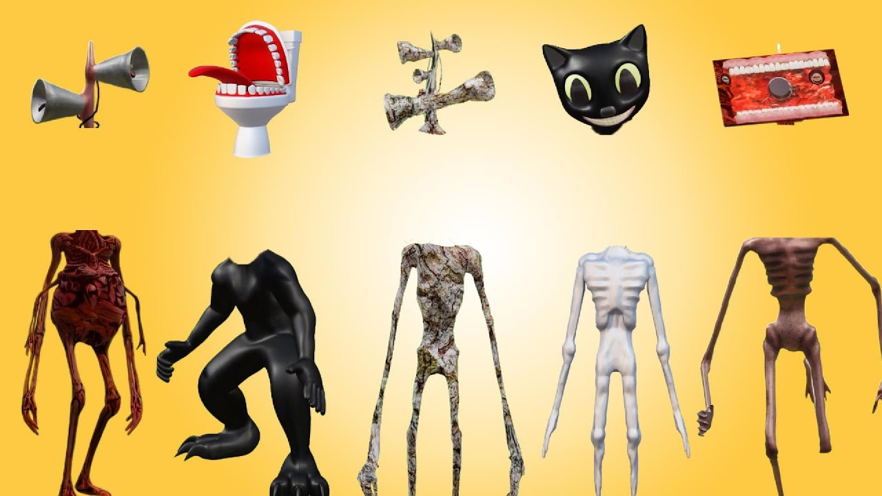 WRONG HEADS, CLAY, Siren Head TOILET, SIREN HEAD WOOD, Cartoon Cat NEW VER, MEGAHORN