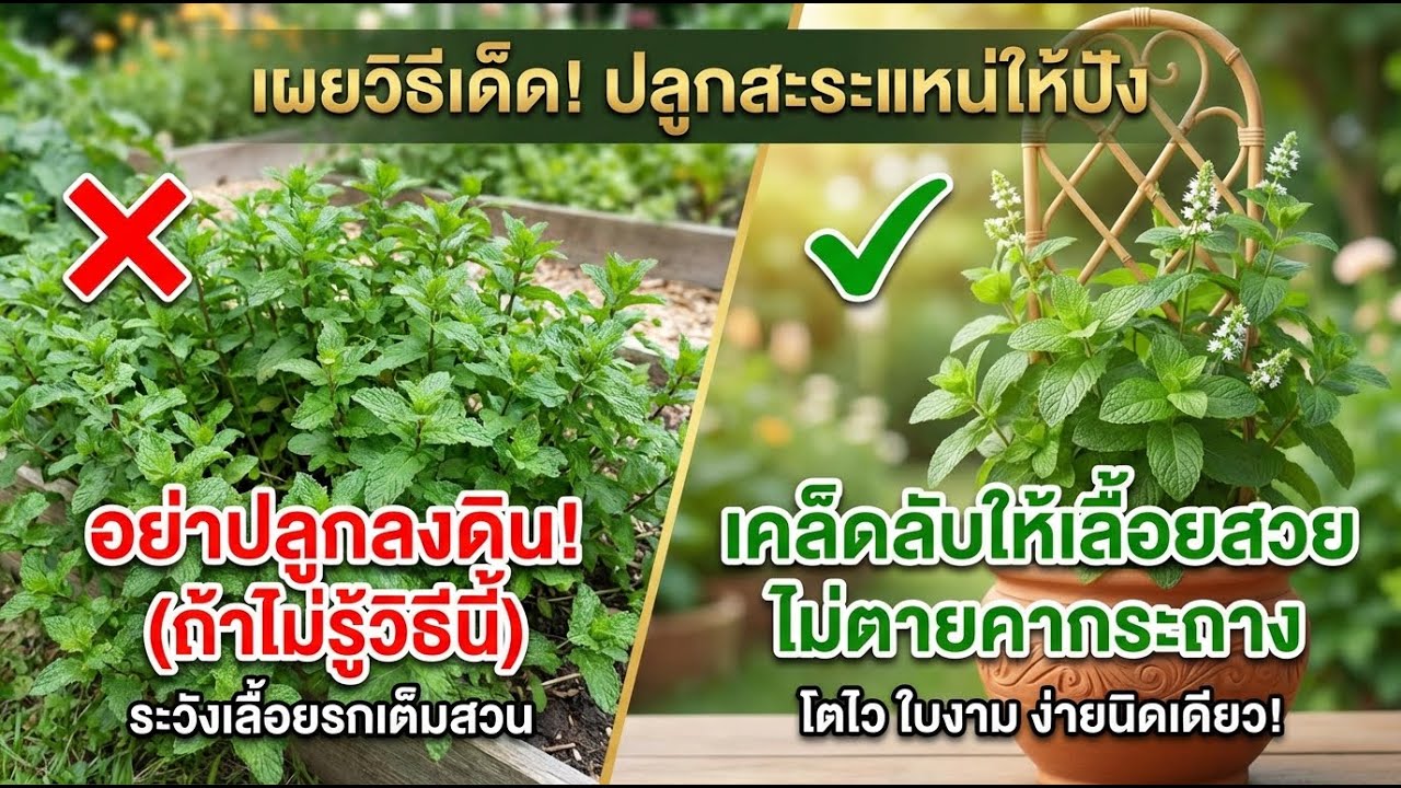 อย่าปลูกสะระแหน่ในดินจนกว่าจะดูคลิปนี้! วิธีป้องกันรากเน่าแบบง่าย