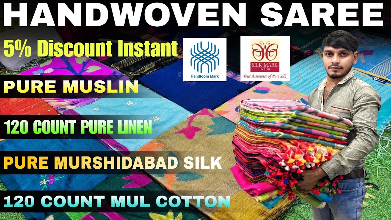 100% Pure Muslin Silk Mark Certified / Pure Linen / Pure Murshidabad Silk / Mul Cotton Manufacturer