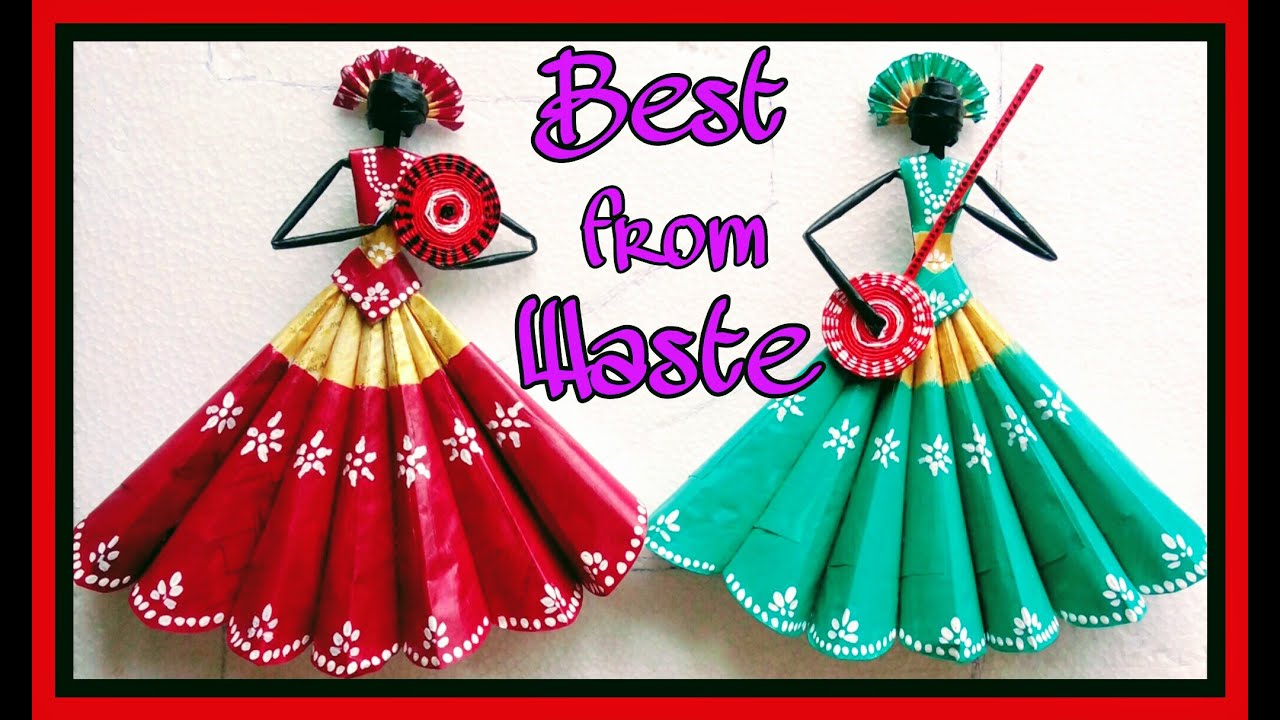 Best from waste/ easy paper craft/African doll show piece