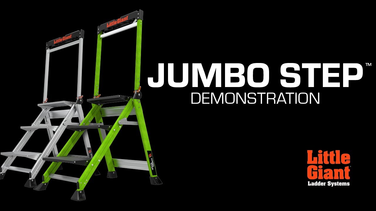 Демонстрация Jumbo Step | Рейтинг IAA 375 фунтов | Лестничные системы Little Giant