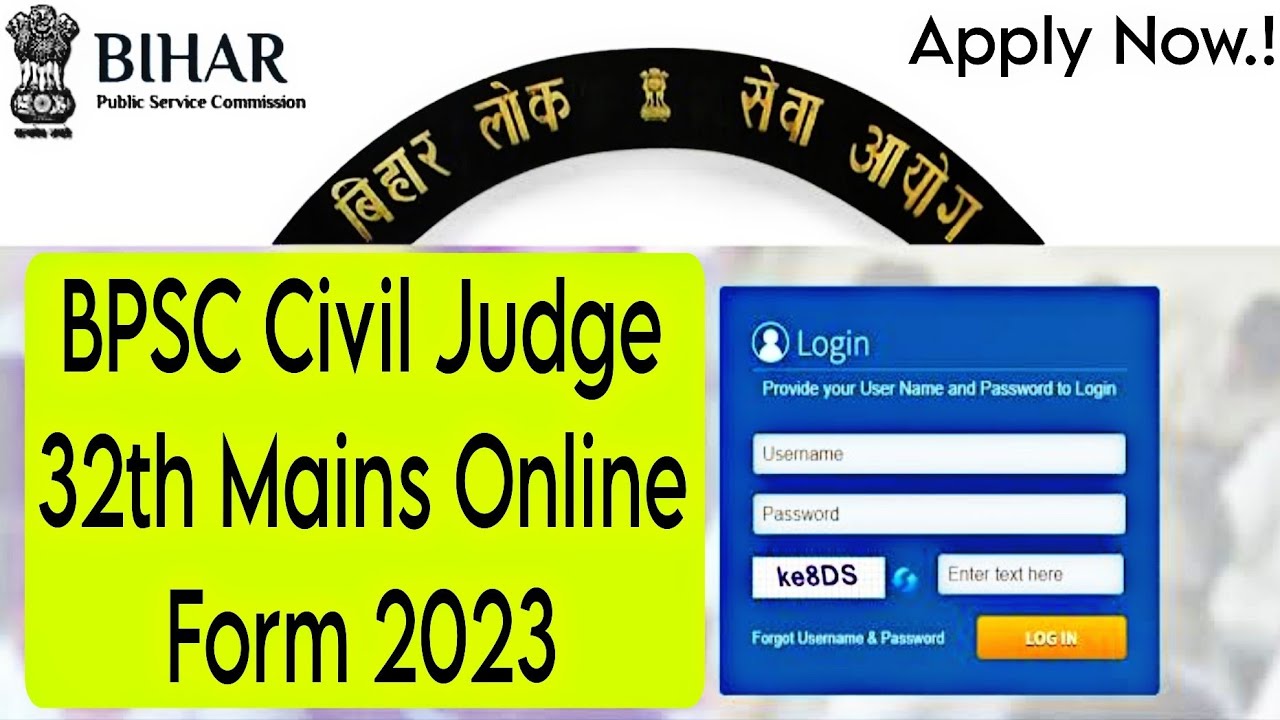 BPSC Civil Judge 32 Mains Online Form Started 2023 | BPSC Civil Judge 32 Mains Form Notification Out