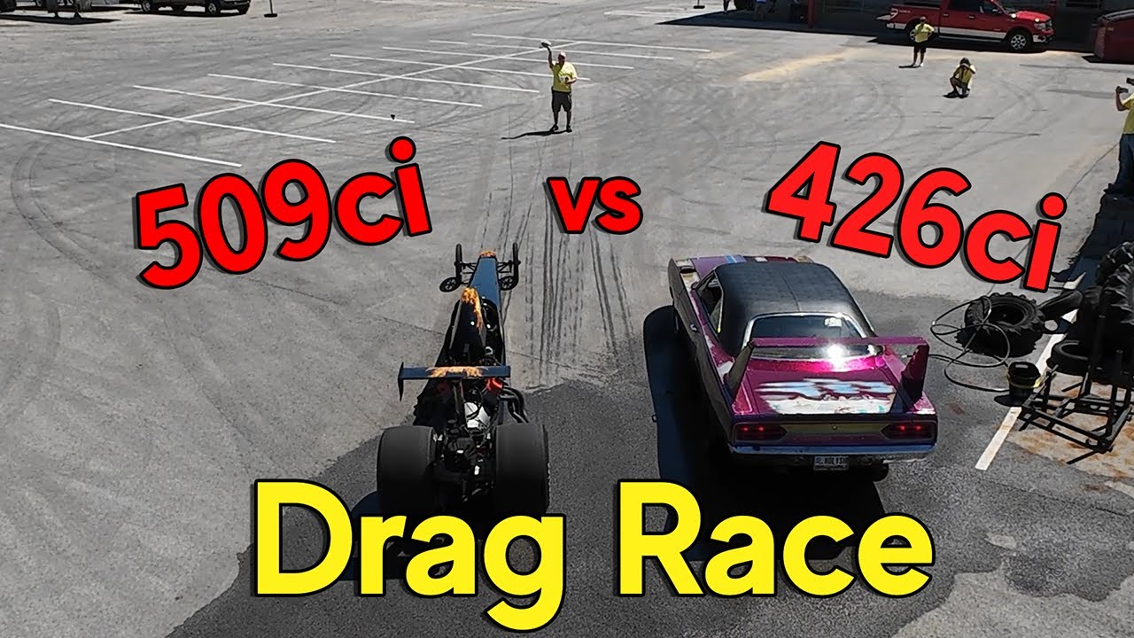 Dragrace Showdown 1970 Hemi Superbird vs Lil Miss Leadfoot&rsquo;s DragsterV1
