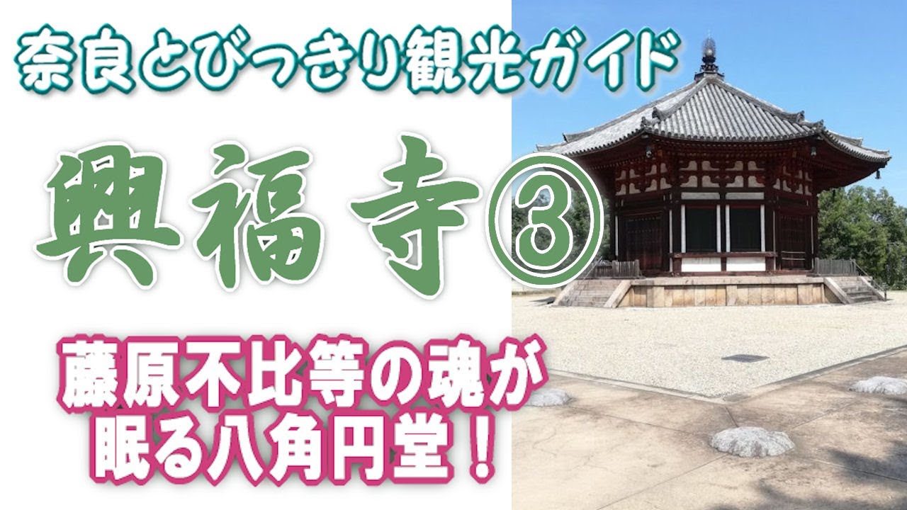 【興福寺】興福寺編3/3 珍しい八角円堂 北円堂～南円堂～三重塔　奈良観光：北円堂・南円堂の魅力　興福寺のすべてがわかる　バーチャル奈良観光　奈良修学旅行　奈良とびっきり観光ガイド興福寺【奈良観光】