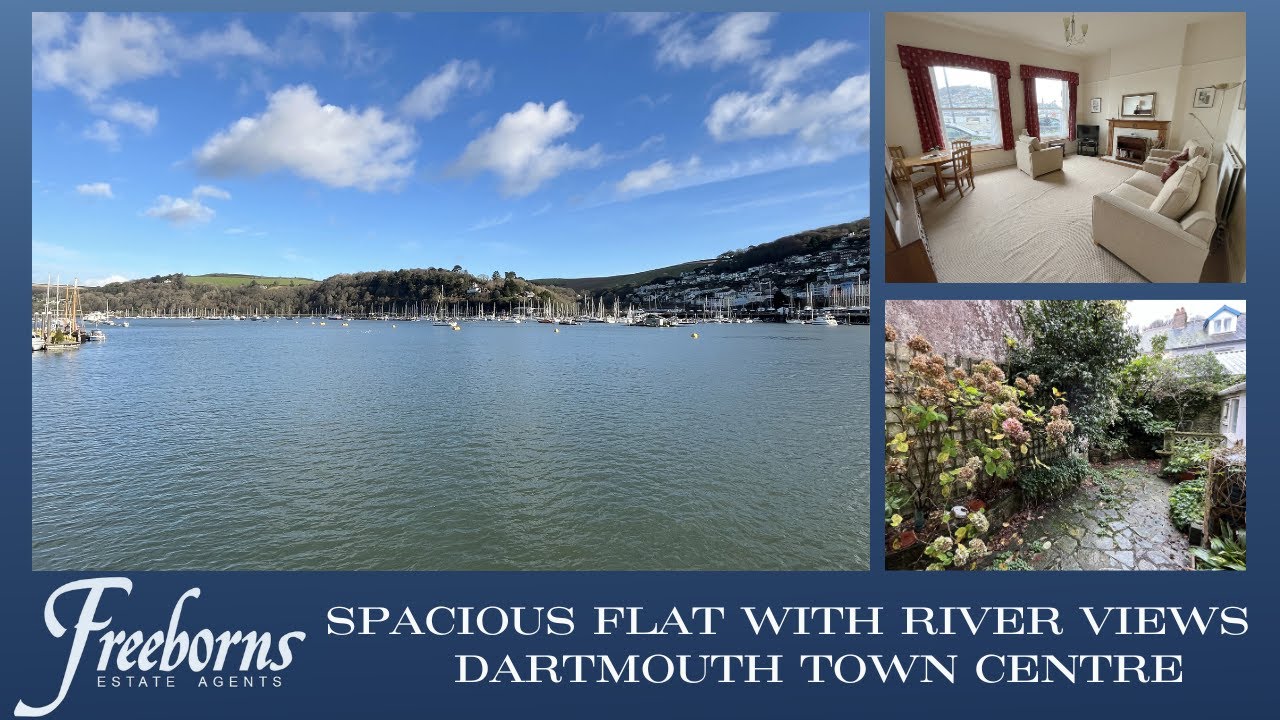 Spacious Dartmouth apartment with views across the Dart River and a charming courtyard garden