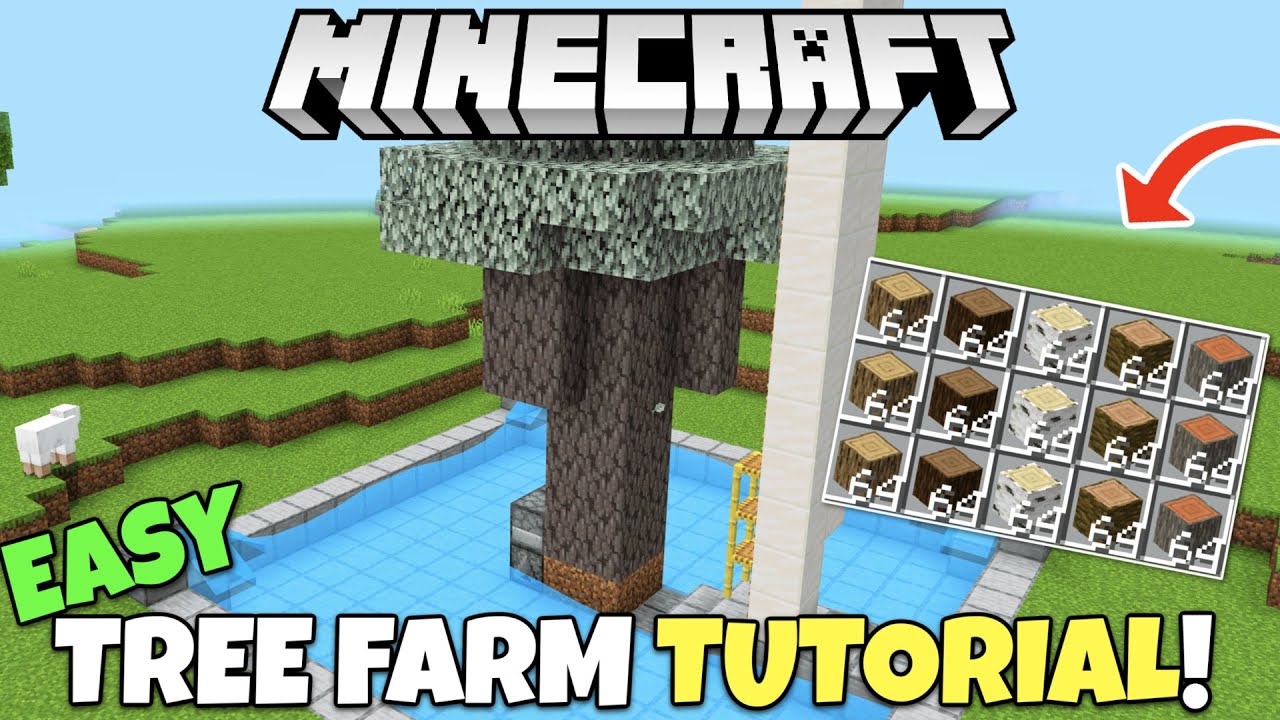 Minecraft: EASY TREE FARM TUTORIAL! (Works For Every Tree)