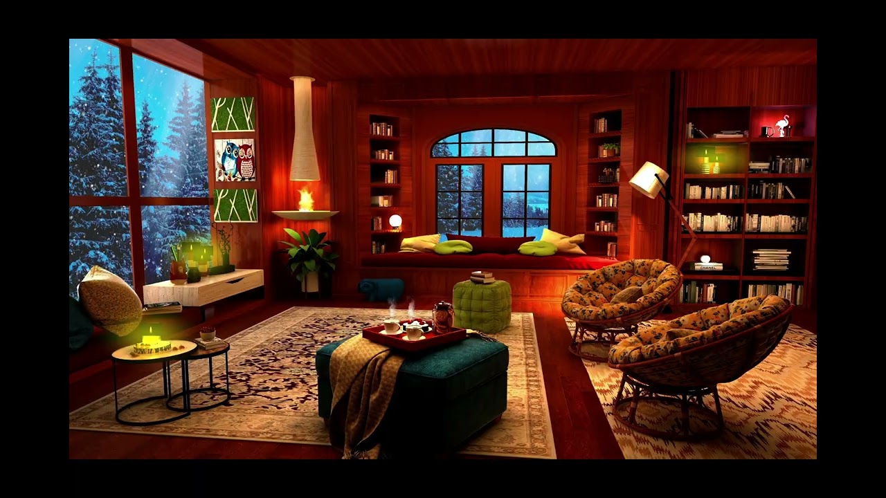 Nice Christmas Room with old fashion music enjoy