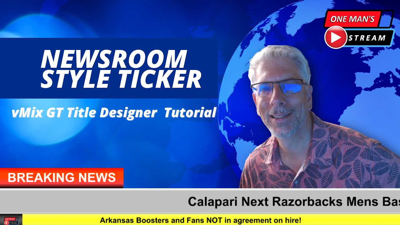 Newsroom Style Ticker | One Man's Stream Q&A EP93 | vMix GT Title Designer Tutorial