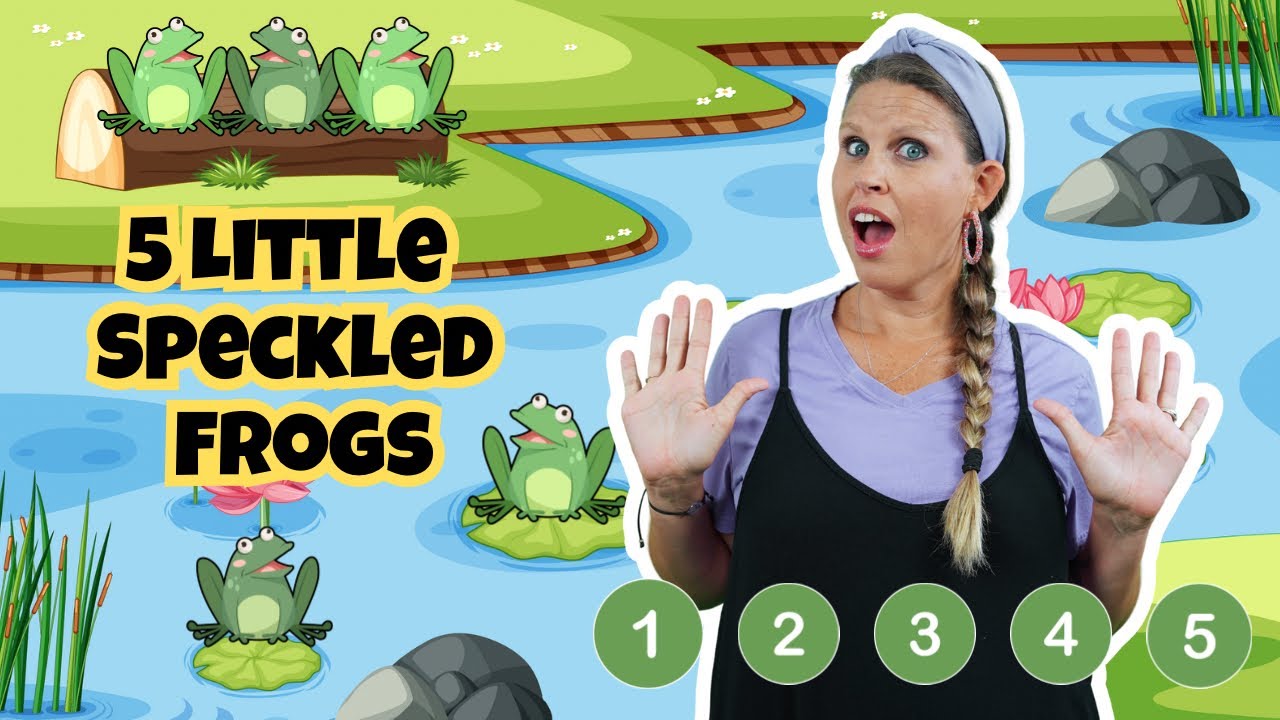 Five Little Speckled Frogs 🐸 | Fun Counting Song for Kids | Toddler & Preschool Counting & Colors 