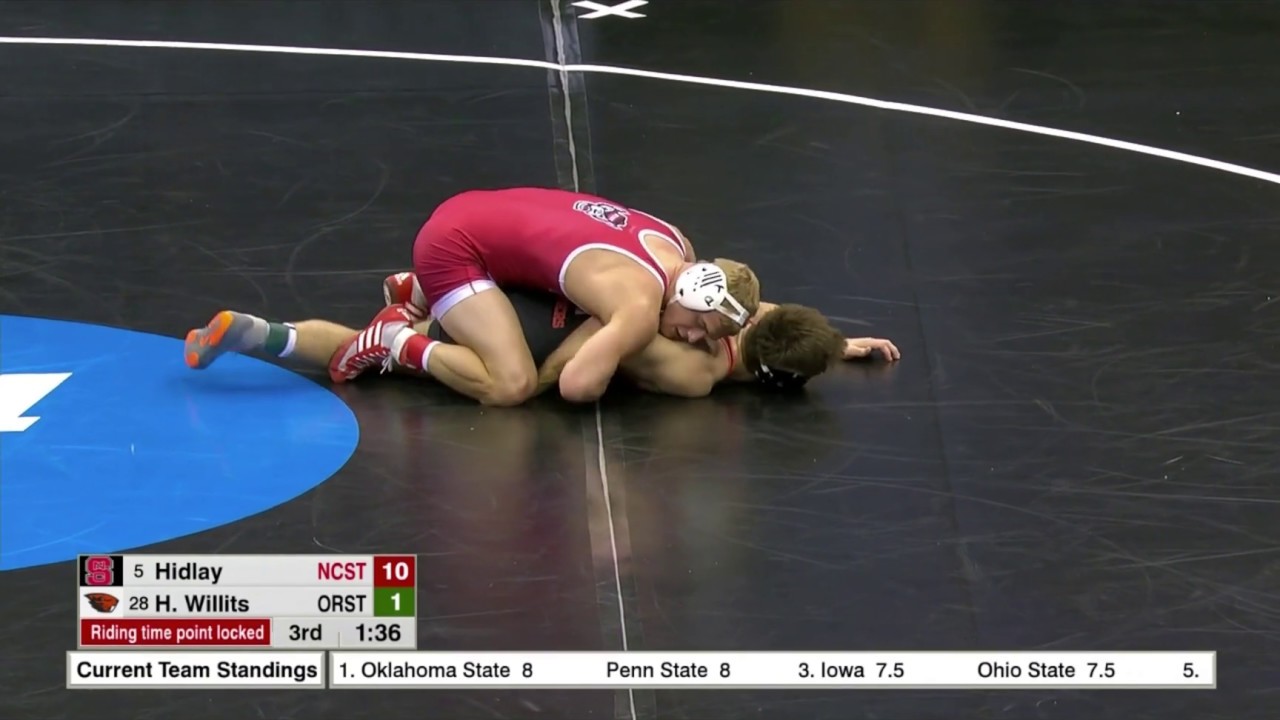 157lbs: Hayden Hidlay (NC State) tech fall Hunter Willits (Oregon State)