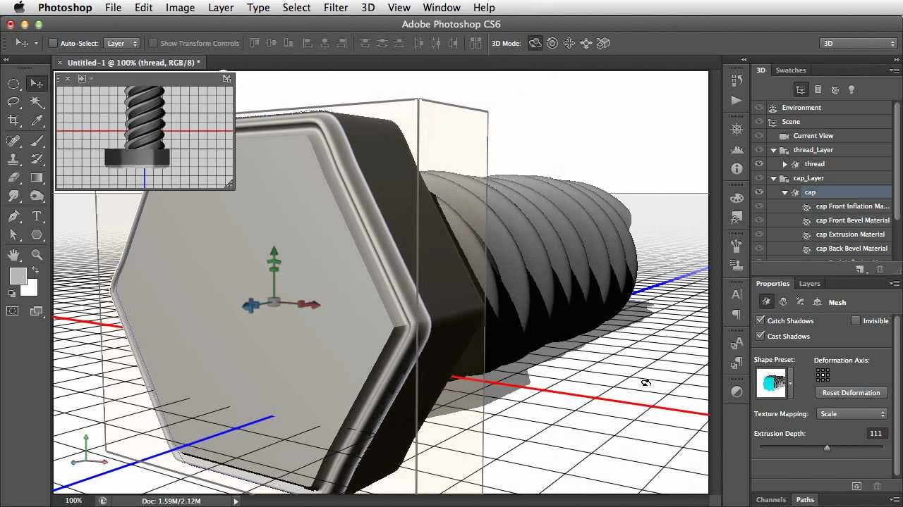 How to Reshape 3D Models in Photoshop CS6 Extended