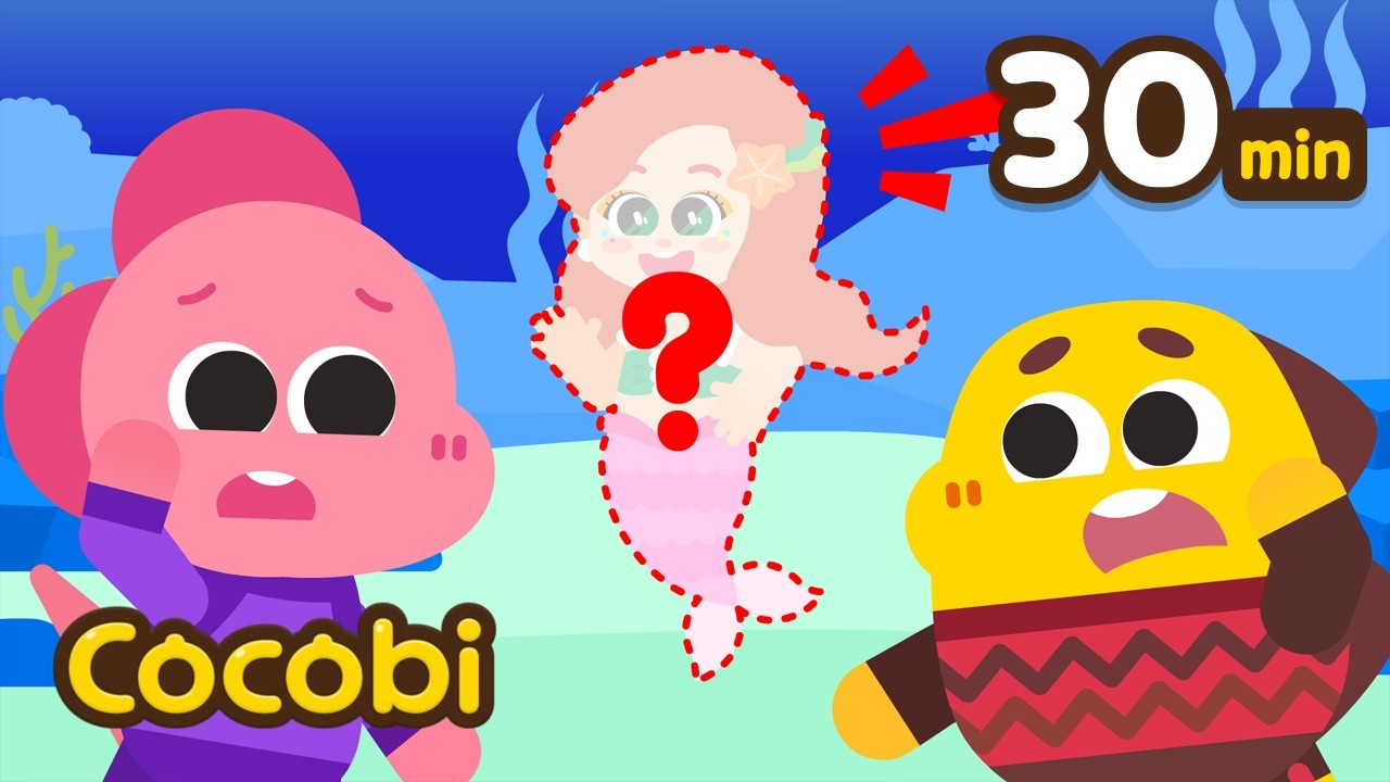 A Pequena Sereia sumiu! Onde foi parar?🧜‍♀️🌊 | Canções para Crianças | Cocobi