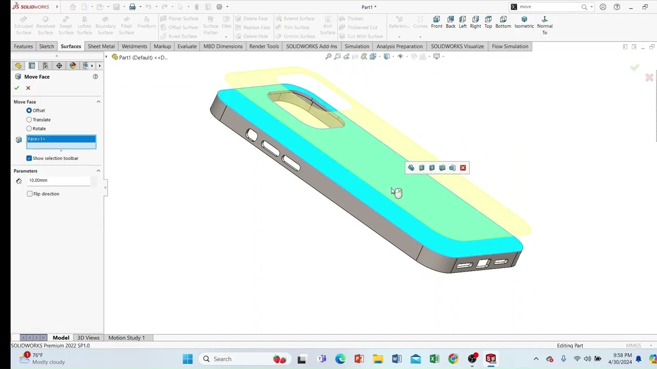 SolidWorks Surface Design Tutorial: Crafting an iPhone Cover