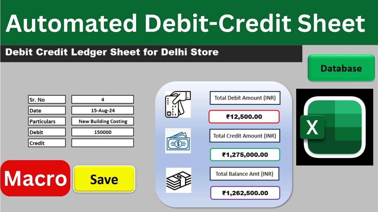 How to Make Debit and Credit ledger Sheet in MS Excel | Auto Accounting Ledger