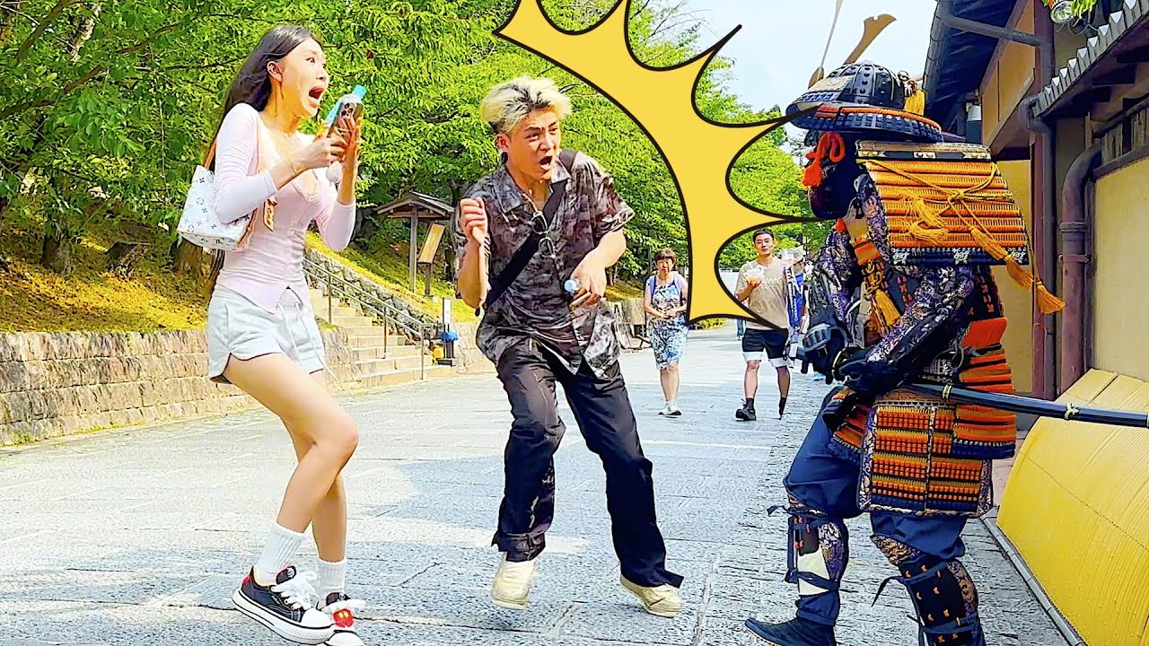 #112 SAMURAI Statue Prank in Kyoto Japan | Awesome Shogun Mannequin prank reactions Kiyomizu Temple