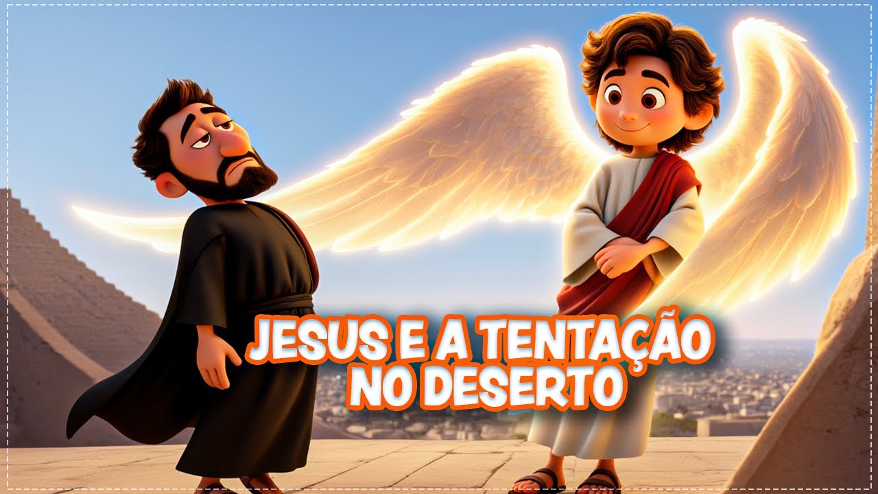Jesus e a Tentação no Deserto - Canção Bíblica Infantil Animada (Louvor para Crianças)🎶🔥