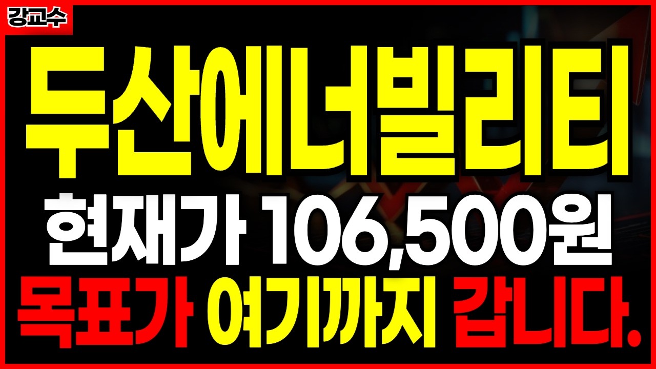 두산에너빌리티📌현재가 106,500원 앞으로 '여기까지' 갑니다.  (주가전망, 주식전망, 목표가)