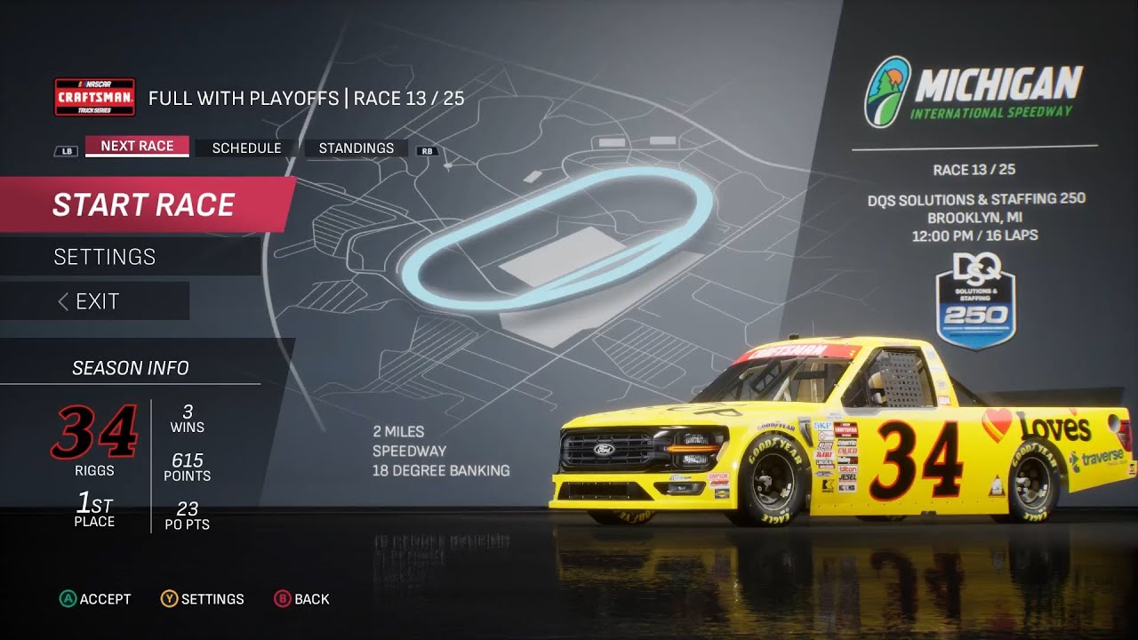 NASCAR 25 - Layne Riggs Championship Mode - Race 13/25