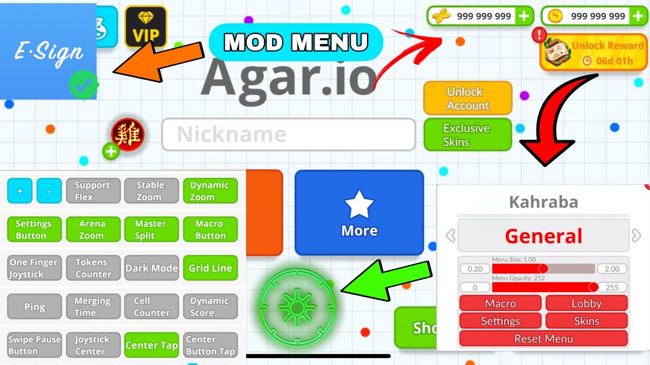 Мод-меню AGAR.IO (масштабирование и макросы) Бесплатная установка для iOS 😍