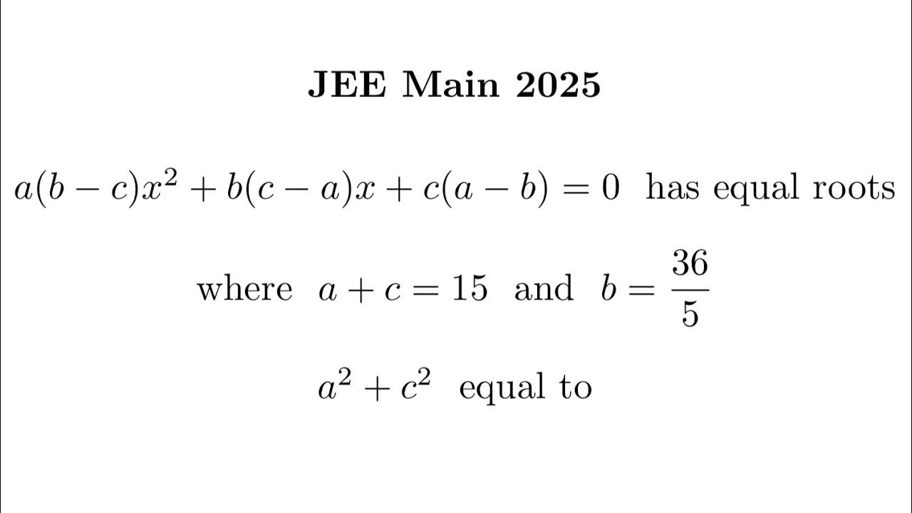 JEE Mains  Mathematics