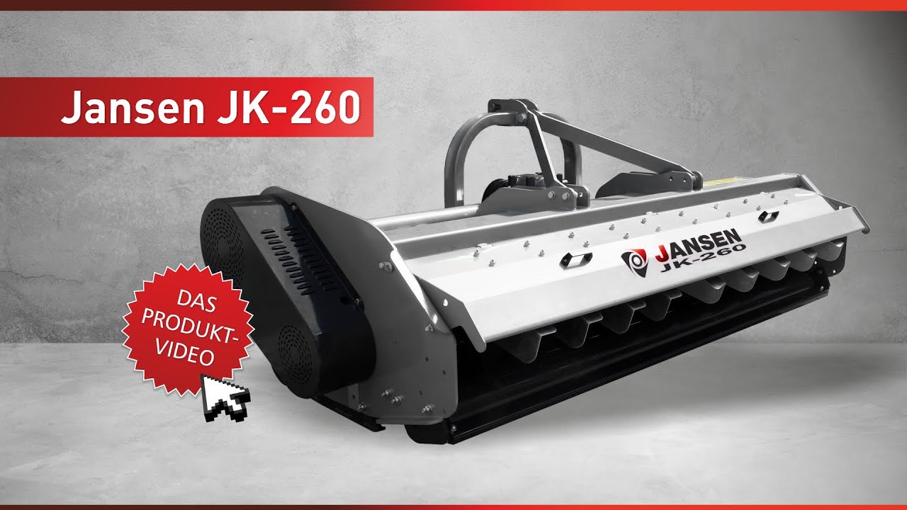 Schlegelmulcher Jansen JK-260, Mähwerk, Y-Messer, 2,60 m Arbeitsbreite