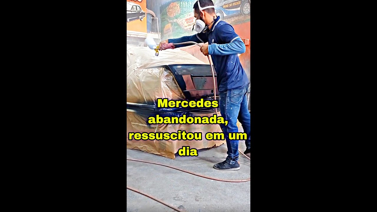 Mercedes do lixo, veja transforma&ccedil;&atilde;o - Pintura automotiva #shorts #shortvideo #pinturadecarro