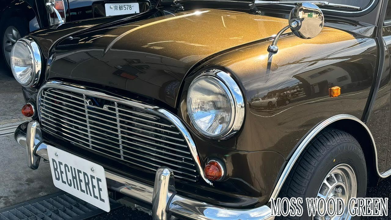 モスウッドグリーンで全塗装したミニ！ #classicmini #rovermini #クラシックミニ #ローバーミニ #Classicminicooper